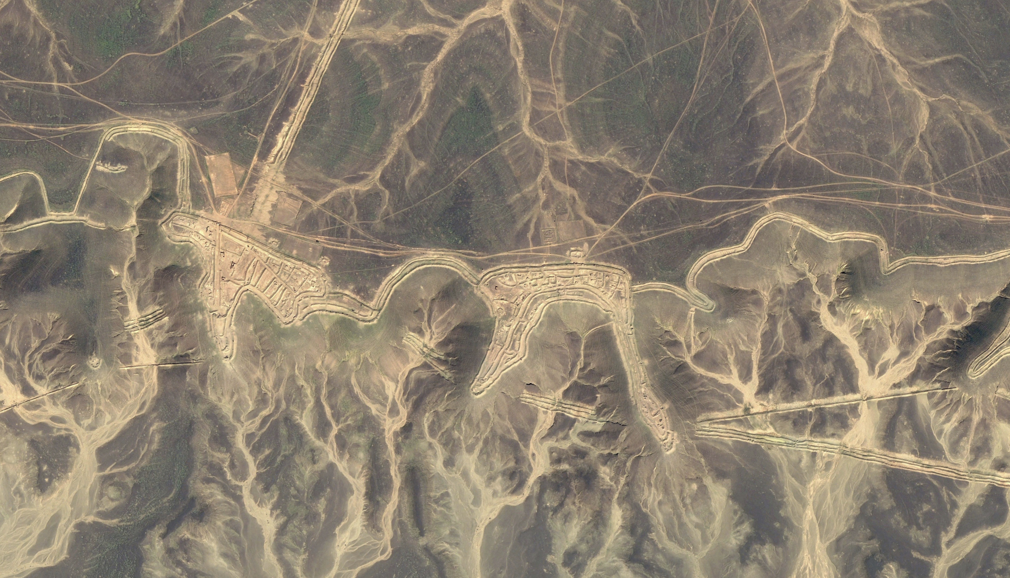 Aerial view of the Bou Craa phosphate mine in occupied Western Sahara